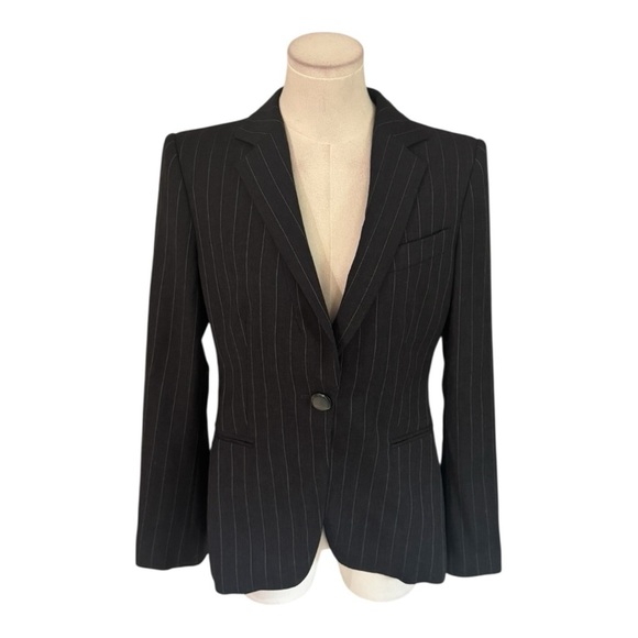 Giorgio Armani Charcoal Gray Black Pinstripe Blazer Sz 42 6 Italy Business Work - Picture 3 of 13